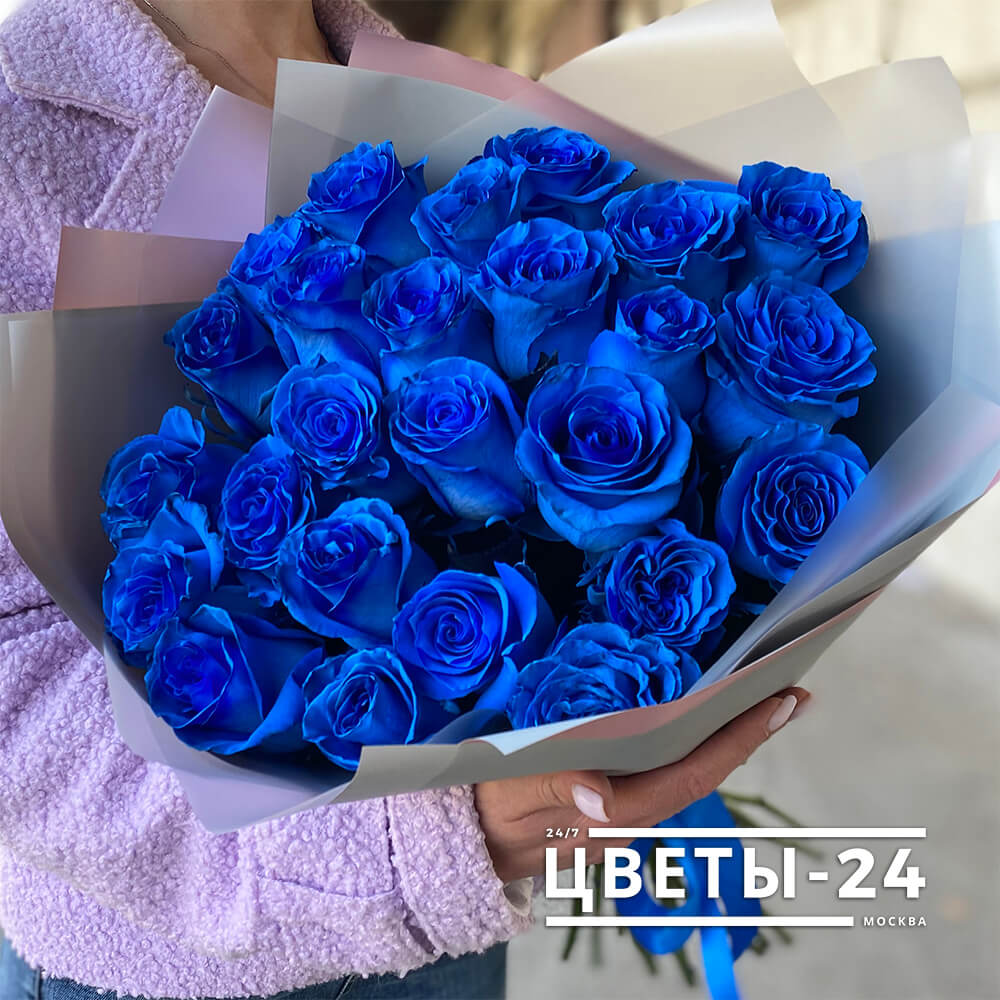 Купить синие розы в москве цветочный магазин королев